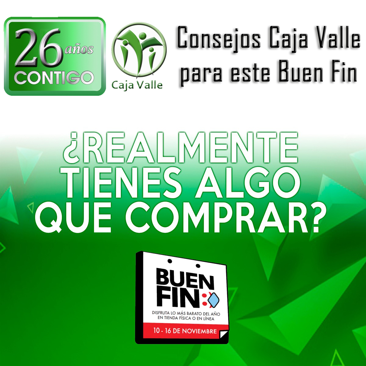 caja_valle's tweet photo. #FelizJueves 
#BuenFin 
#ConsejosFinancieros https://t.co/1OB1IyTtmv
