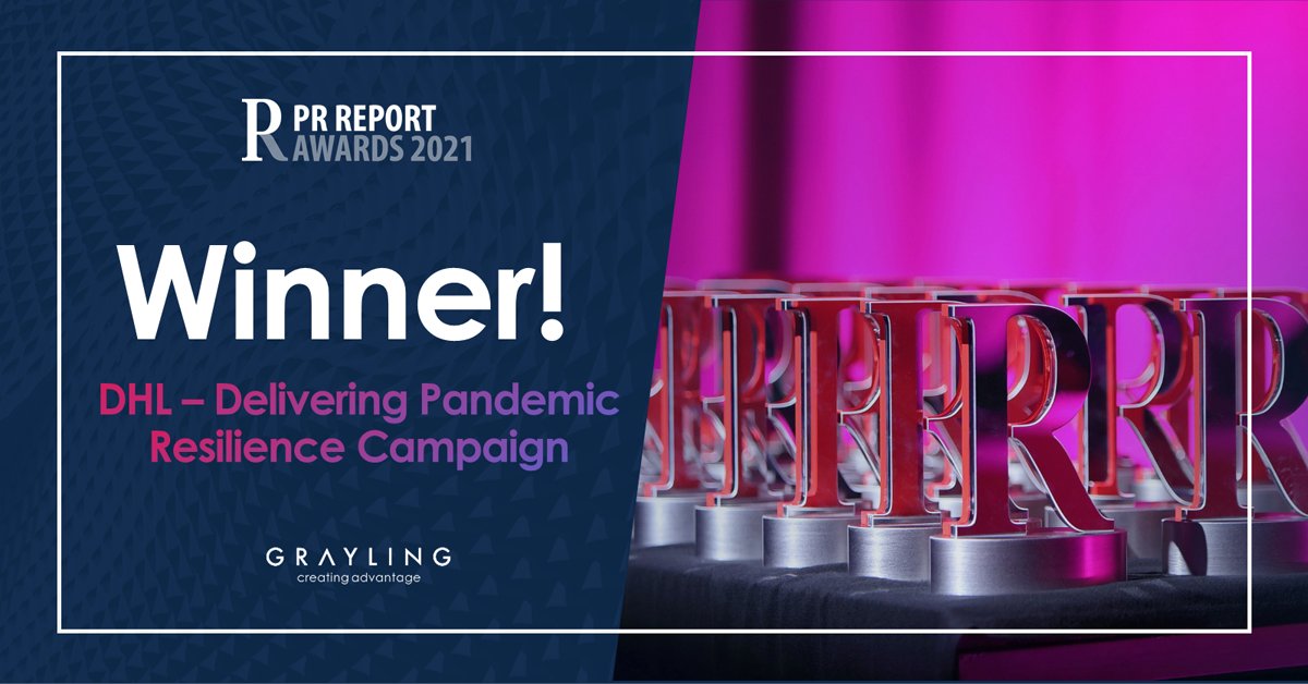 More exciting awards news: Deutsche Post DHL Group’s ‘Delivering Pandemic Resilience’ campaign implemented by our German team has won a <a href="/prreportawards/">PR Report Awards</a> in the media relations category!