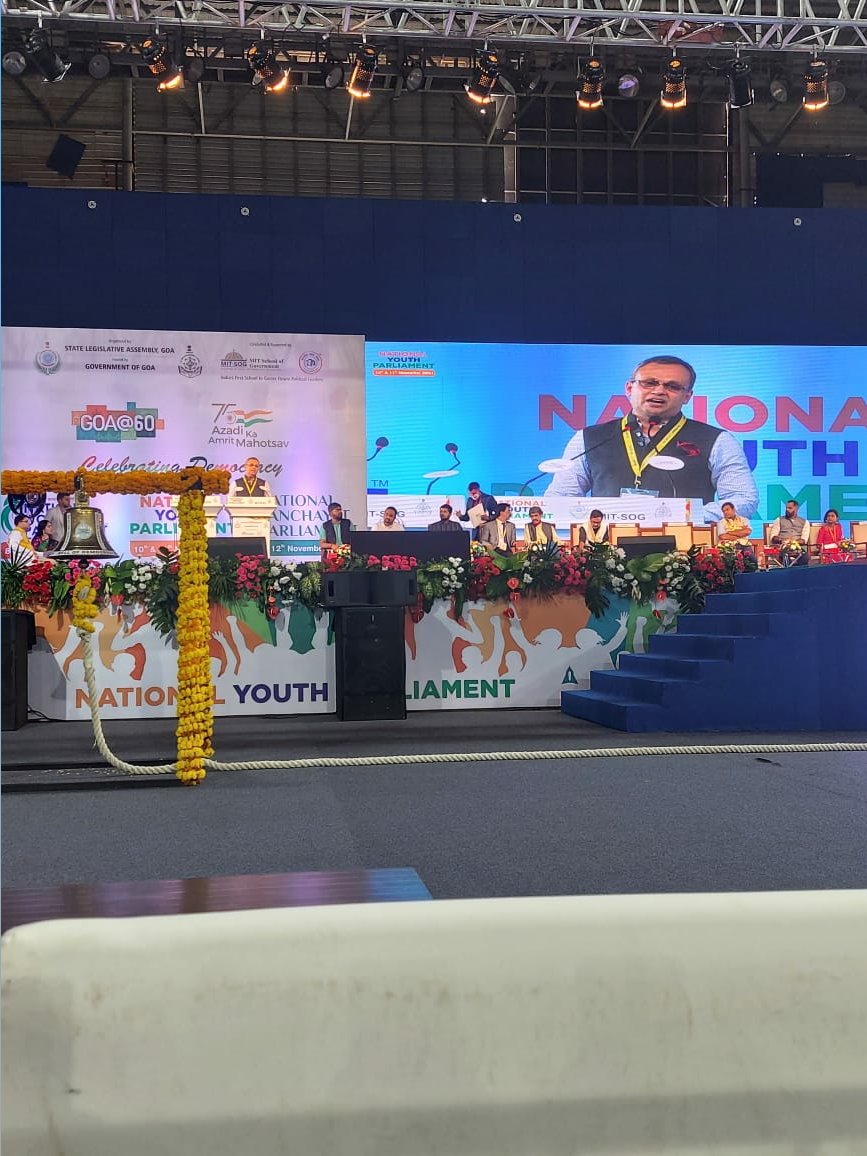 Pleased to talk about leadership and opportunities in entrepreneurship at the National Youth Parliament on the occasion of Goa@60.

#NationalYouthParliament 
#GoaAt60