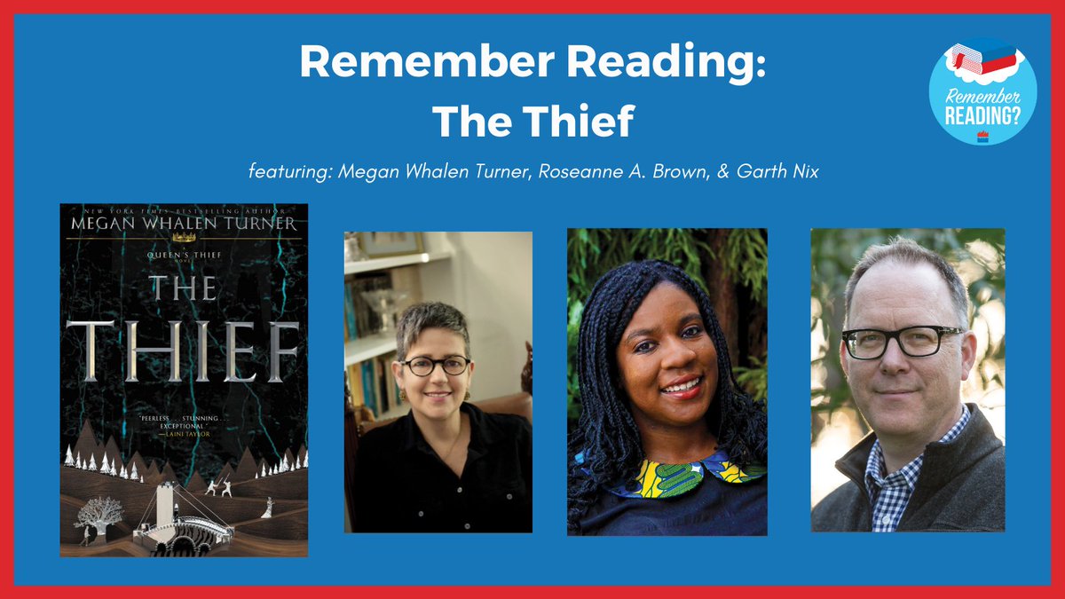 readingpod's tweet photo. We're talking all things magic, myth, and #TheQueensThief on #RememberReading! Join Megan Whalen Turner, @rosiesrambles, & @garthnix on this latest episode.
Listen now🎧: https://t.co/oQcgv8Iq3N https://t.co/ie37BqlJtH