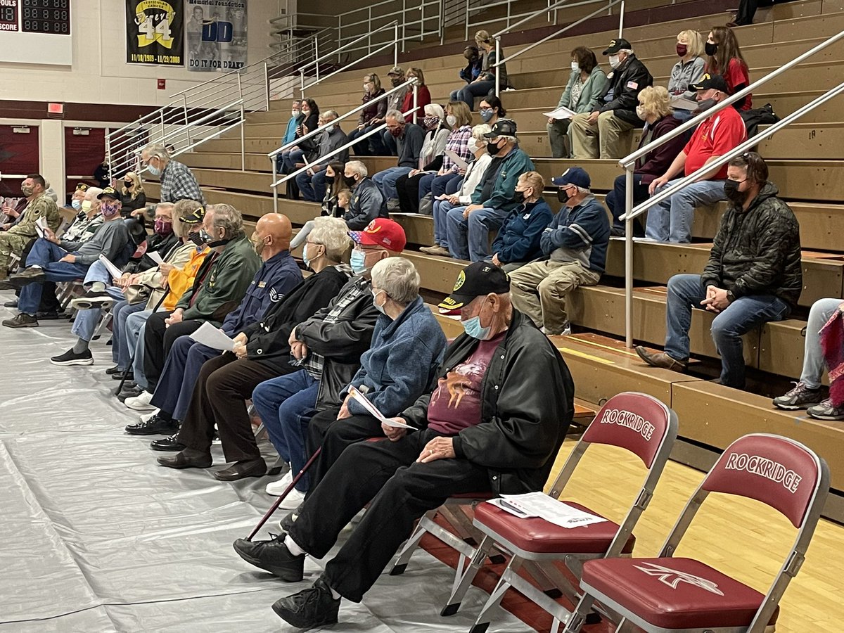 Rockridge300's tweet photo. Thank you to all the Veterans who attended our tribute concert in their honor this morning!! https://t.co/uHJUIlr30z