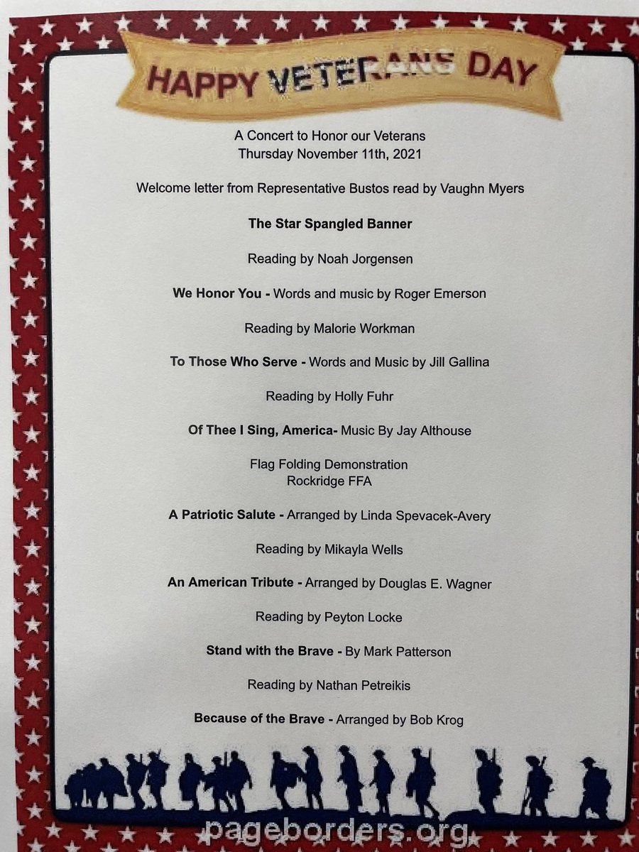 Rockridge300's tweet photo. Thank you to all the Veterans who attended our tribute concert in their honor this morning!! https://t.co/uHJUIlr30z