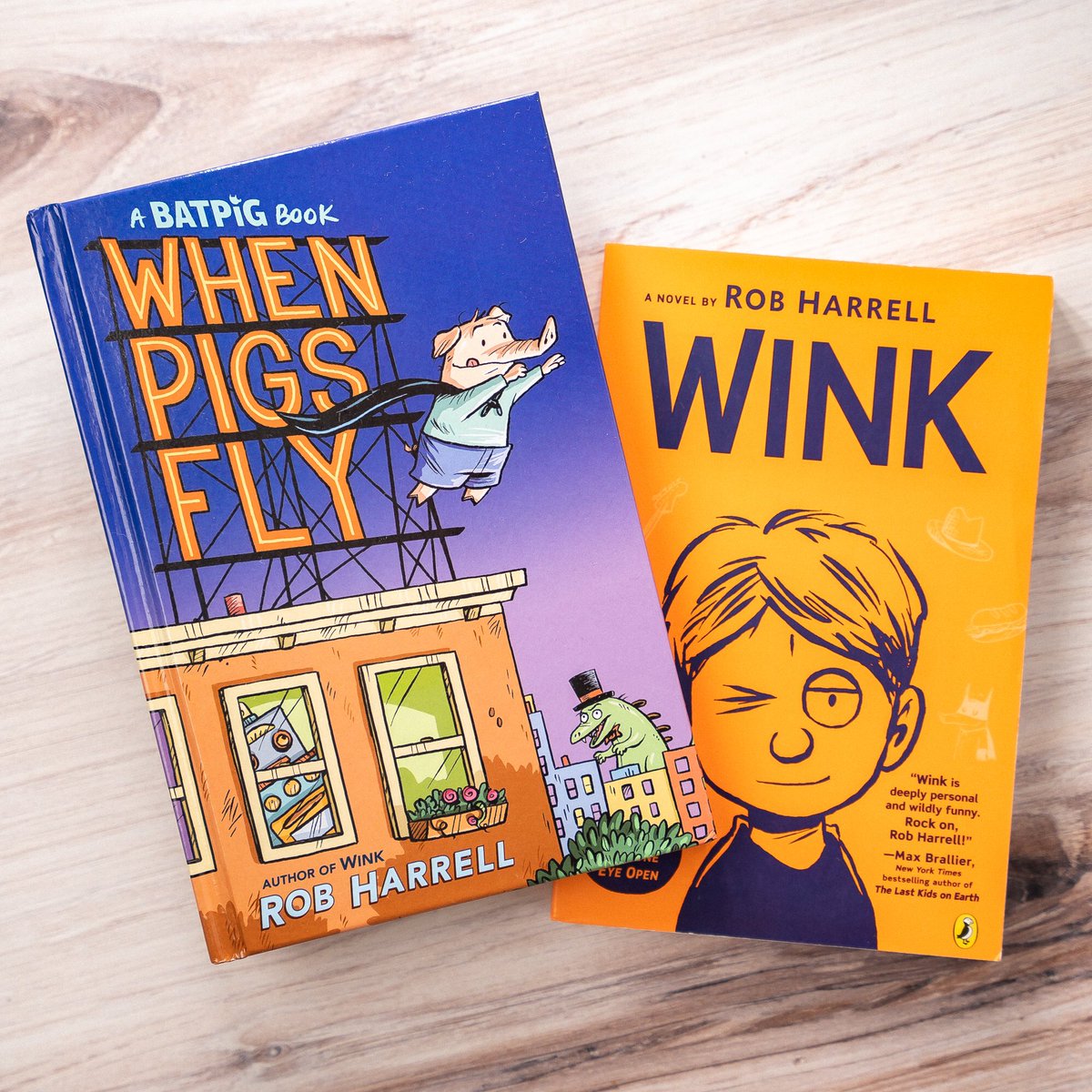 HarrellRob's tweet photo. Batpig is out now! He’s out there roughing up bad guys and saving the day - so get yours now! @4kidsbooks @kidsink @penguinkids #bookstagram #childrensbooks #graphicnovel #graphicnovelseries #batpig #whenpigsfly #kidslit #funny #robharrell #comics #pigs #flyingpigs https://t.co/IybhugBML1