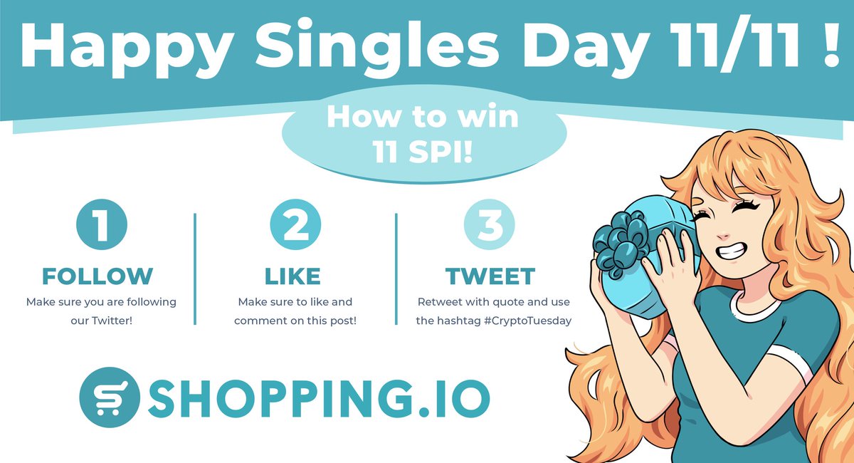 shopping_io's tweet photo. 11/11 SINGLES DAY GIVEAWAY🥳

🎁Win 11 SPI (~450$) 

Follow
Like/comment 
Quote Retweet using #CryptoTuesday

Winner will be announced in 24hours⏳

Good luck everyone 💥 https://t.co/yx13GXtg0A