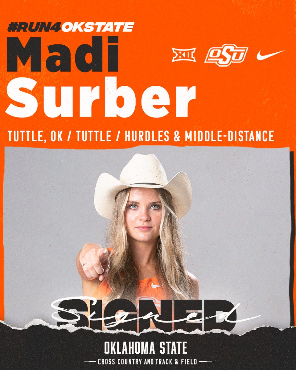 Our next signee in the Class of 2022 is <a href="/MadiSurber/">madi surber</a> from Tuttle, Oklahoma!

Welcome to the Cowgirl family Madi 🤠

#GoPokes I #run4okstate