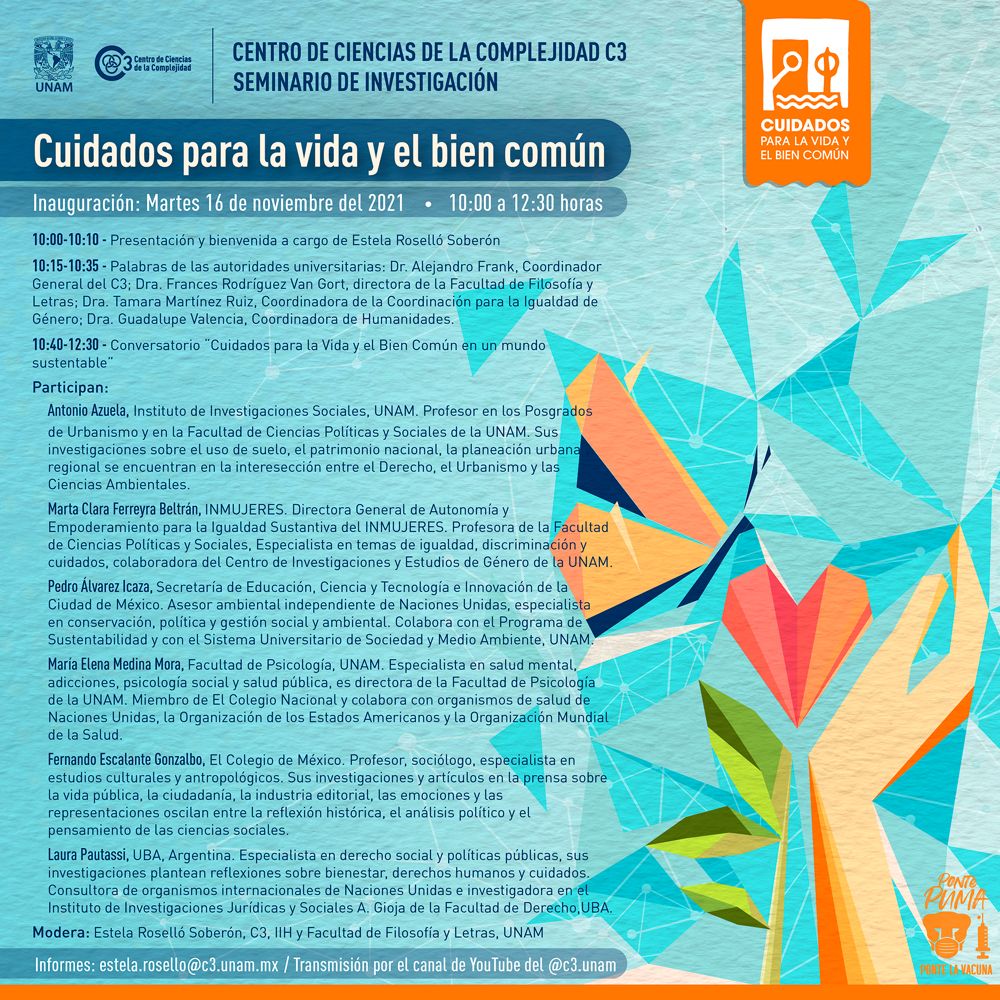 QueendomBliss's tweet photo. Les hacemos una cordial invitación a la inauguración del Seminario "Cuidados para la vida y el bien común" este Martes 16 a las 10 am, a través del siguiente enlace:
https://t.co/krLSXqLjMQ @tvunam @CulturaUNAM @UNAM_MX https://t.co/egg0o5LxVo