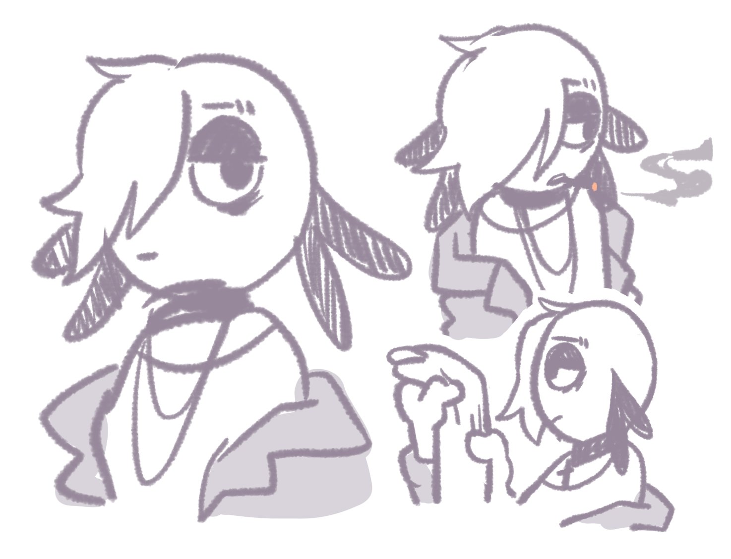 sir fluff on Twitter "found some sketches i did before making the...[emo boy] honestly i have