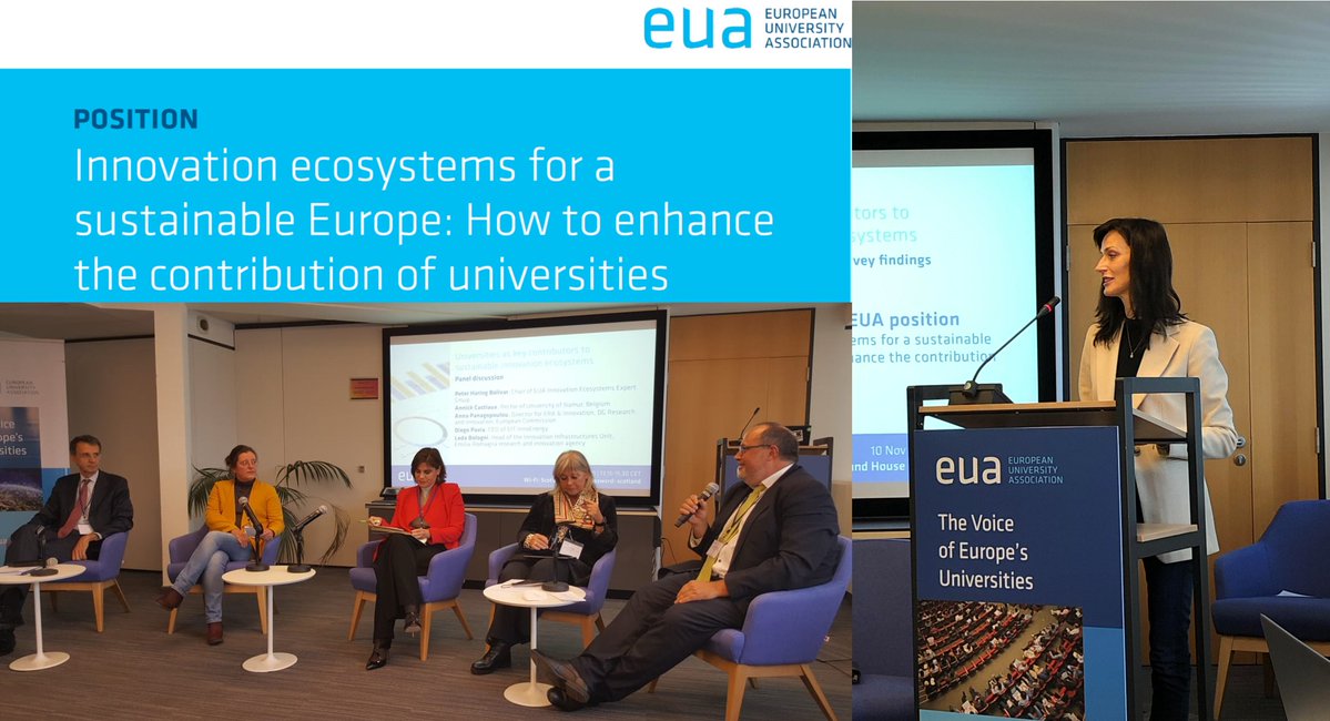 PHBmex's tweet photo. Great discussion yesterday on future perspectives for a #EuropeanInnovationEcosystem with EC commissioner @GabrielMariya, handing over our recommendations from EUA innovation ecosystems expert group. 
Event https://t.co/njvmeTnOYR
Position https://t.co/OtxSqp16ja 
#EUAInnovation https://t.co/7TmkNrtpmg