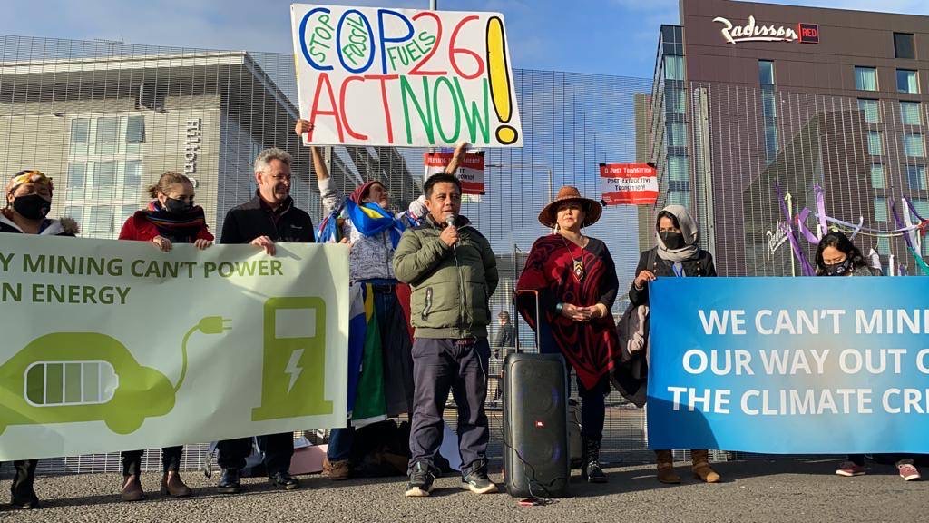 OP26 - We can't mine our way out of the climate crisis! Indigenous leaders &amp; defenders from Guyana, Indonesia, Philippines, England, Canada demanding world leaders to center the energy transition on human rights &amp; rejection of dirty mining practices bit.ly/3ohCnnP