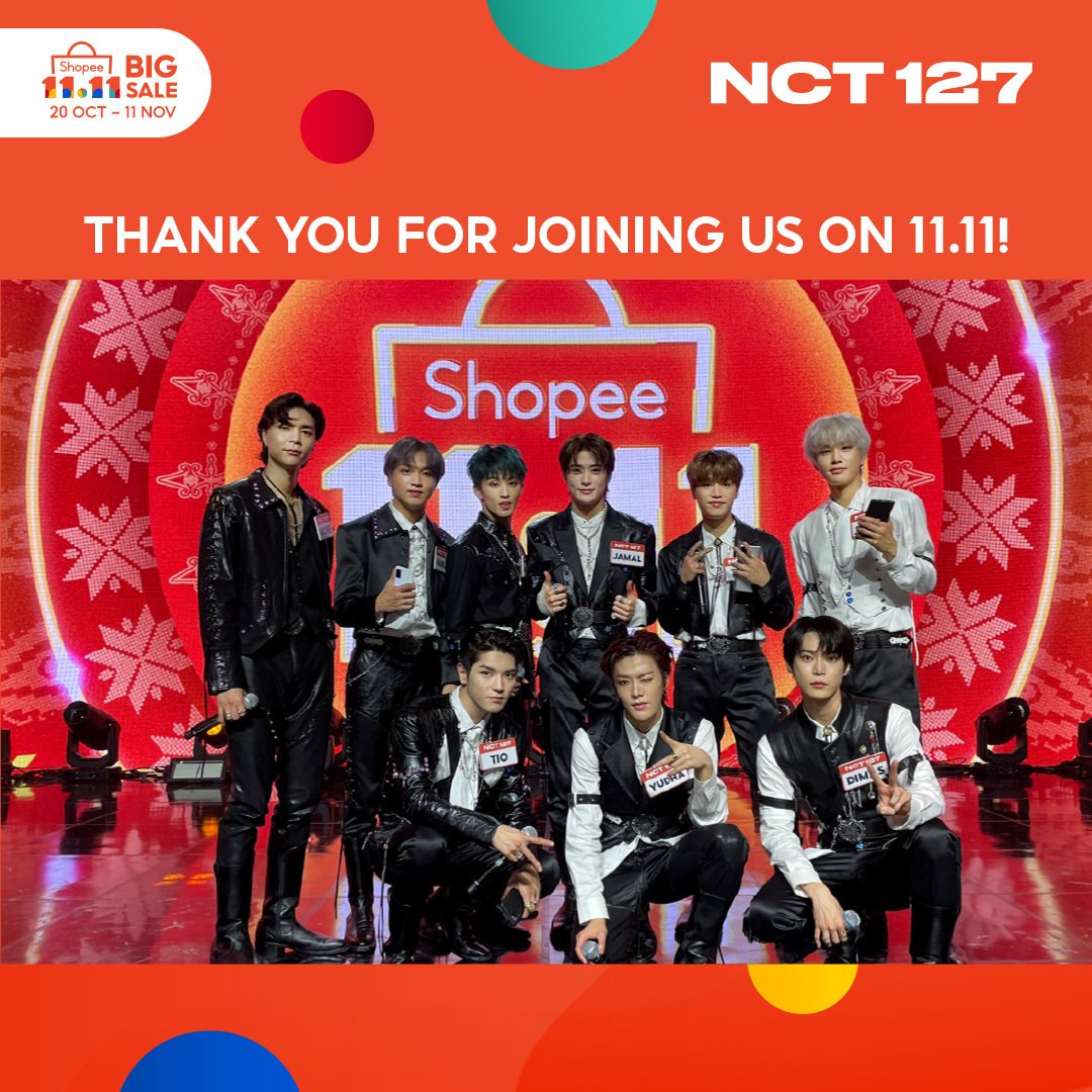 Thank you very much for watching & supporting @NCTsmtown_127's Shopee 11.11 Show! 💚

Much love 💕, 
From both NCT 127 🙋‍♂️ & us 😊

#ShopeeMYxNCT127 #NCT127 #ShopeeMY1111 #ShopeexNCT127 #NCT127