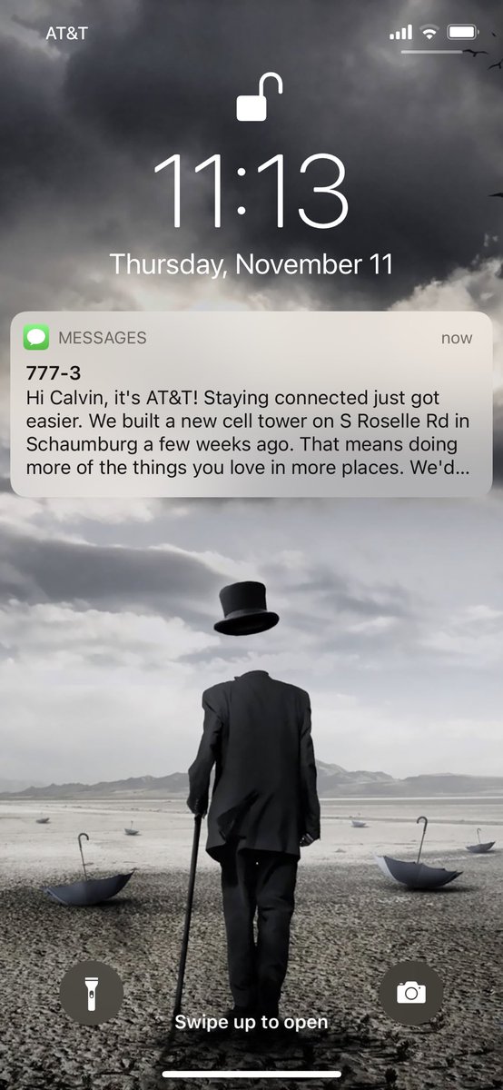 Random text message from AT&amp;T. I’m going to attribute <a href="/HeyHeyItsConrad/">Conrad the Mortgage Guy</a> and <a href="/adfreeshows/">AdFreeShows.com</a> for getting this tower built! #adfreeshows #topguyweekend #starrcast