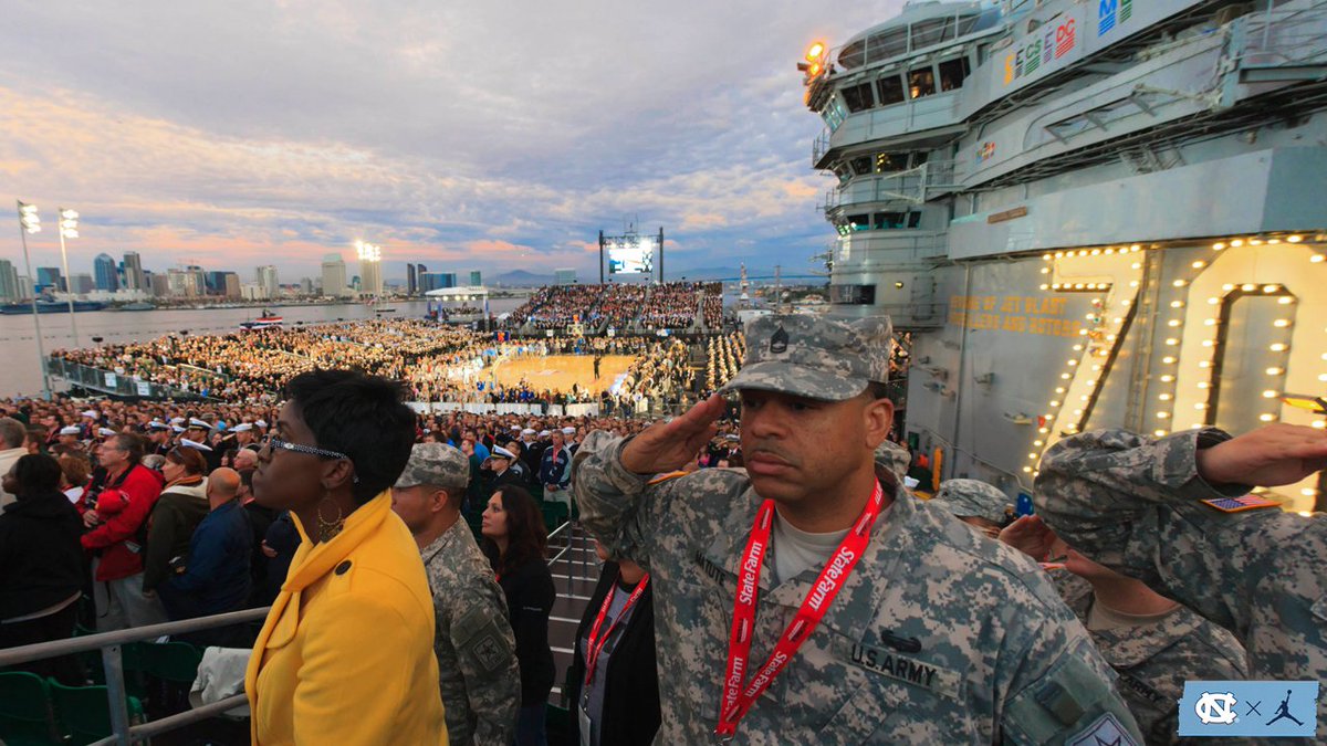 UNC_Basketball's tweet photo. To those who have served, and continue to serve our country, we say thank you.

11/11/11 - Carrier Classic https://t.co/zsbcuEukcU