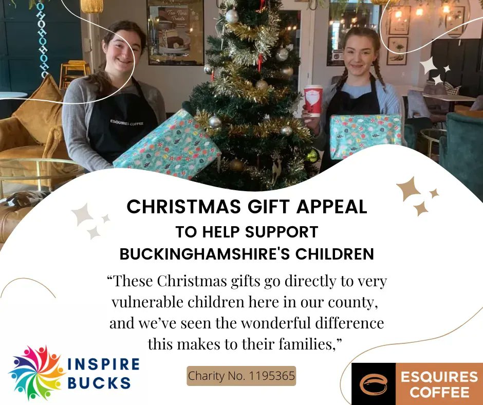 Please, support our Christmas Gift Appeal! Our collection points are ready for you!🎄
#TheGeorgeanddragon (32 The Green, Quainton HP22 4AR Quainton)
#EsquiresCoffee at Lucas Furniture (Sir Henry lee Crescent,  HP18 0PE Aylesbury) #Coffee94 (94 High Street HP18 0JD Waddesdon)