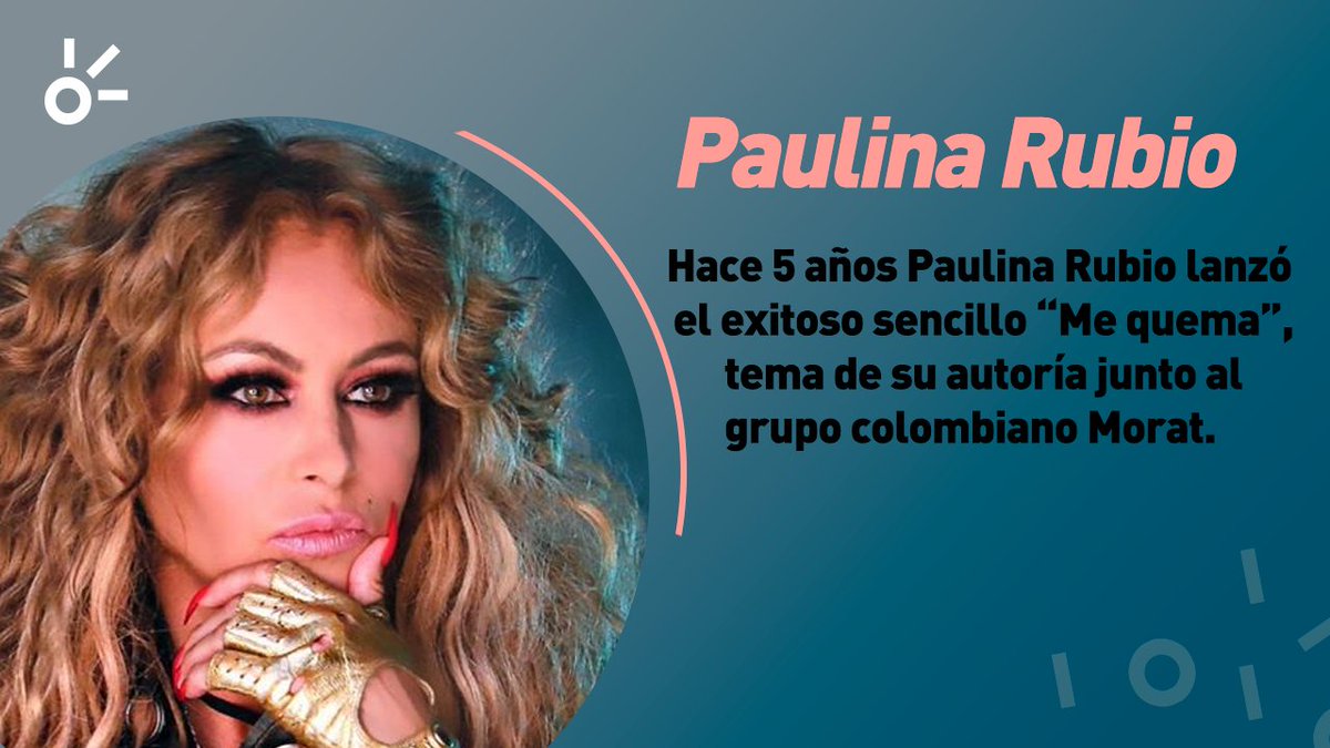 ClaromusicaMX's tweet photo. Fue un día como hoy pero del 2016 que @PaulinaRubio nos cautivó una vez más con su sencillo #MeQuema, ¡colocándose en el gusto del público como de costumbre! 🔥💕 https://t.co/rfud2fJogN  

#Claromúsica #PaulinaRubio #LaChicaDorada https://t.co/JHFKbwl5vh