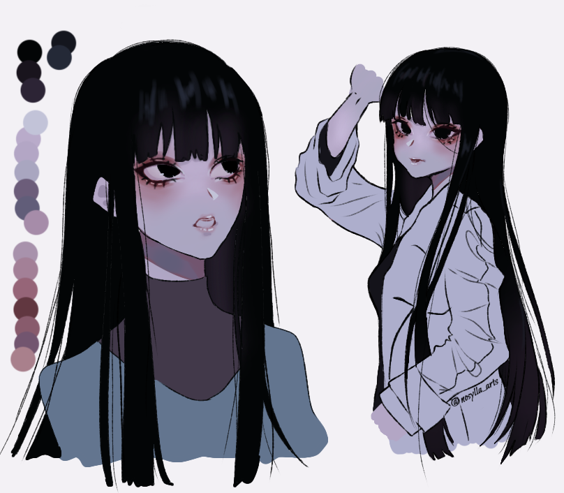 Practicing skin palette 💜🖤