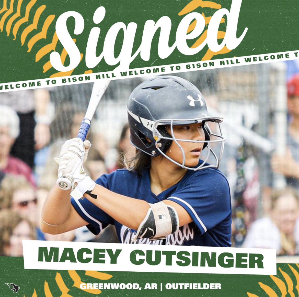 OBU_Softball's tweet photo. Macey Cutsinger has 𝗦𝗜𝗚𝗡𝗘𝗗 to Bison Hill next year from Greenwood High School in Arkansas! 📝
@macey_cutsinger https://t.co/bw99i7nUHk