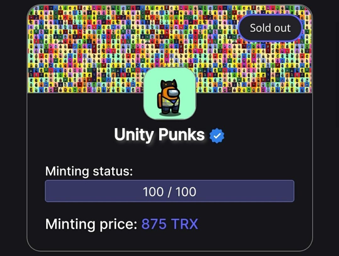 We are thankful to the community & their support is appreciated🤗 This is not the end, but a beginning🔥 ✅We have taken the Snapshot and will distribute 2nd round of Unity & Income Club tomorrow. #TRON #trx #unitypunks #NFTCommunity #nftart