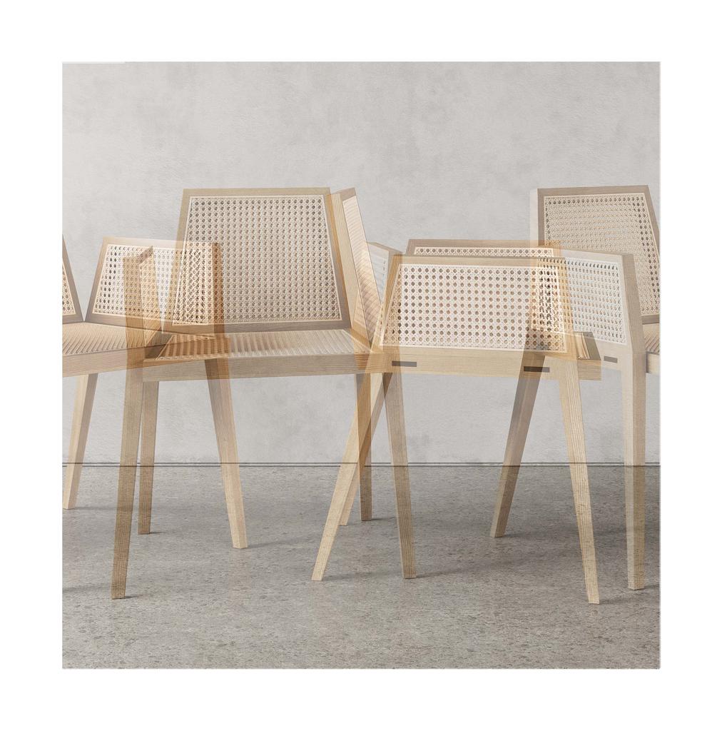 Alada Mirage. Alada dining chair with angled panels of natural handwoven cane. Visit our websire monastery-uk.com and our studio showroom <a href="/WSFuelTank/">Fuel Tank</a> <a href="/WorkspaceGroup/">Workspace</a>
