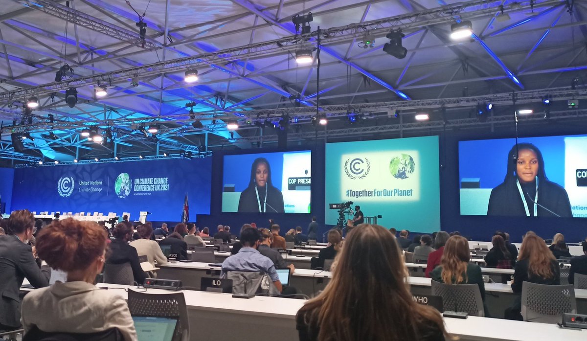DavidPRapley's tweet photo. "We need a separate fund for loss and damage...We cannot adapt to loss anymore" (Vanessa Nakate) "World leaders - do not miss this opportunity" (Nicola Sturgeon). Global Action High Level Event at #COP26 https://t.co/KgVp2qYlc3 https://t.co/lwOCoedOS4