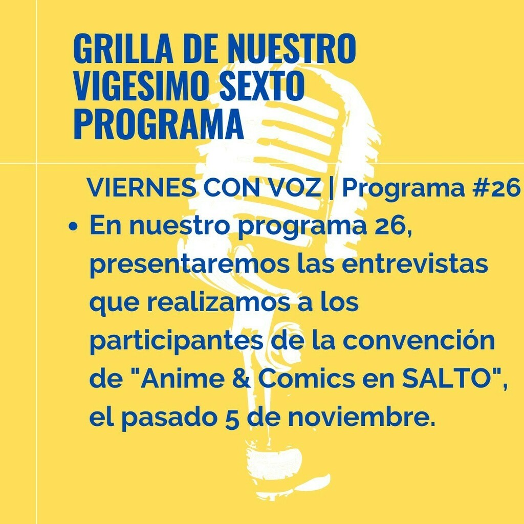 viernesvozz's tweet photo. Les presentamos la grilla de nuestro próximo programa. Los esperamos este viernes a partir de las 10 am a través de radio "la regional". https://t.co/PwPfn1jupg https://t.co/xJpdtwIkaG