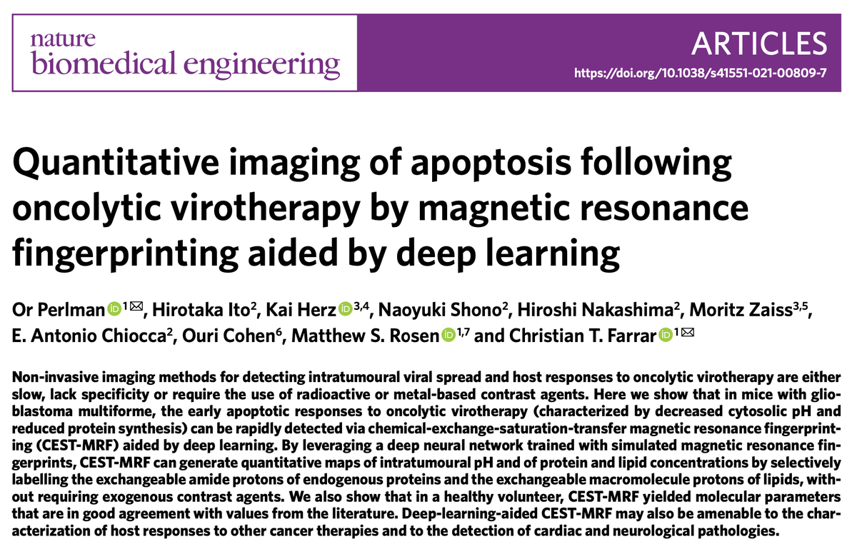 natBME's tweet photo. Quantitative imaging of apoptosis following oncolytic virotherapy by magnetic resonance fingerprinting aided by deep learning

https://t.co/MZ5nQAkVrb https://t.co/Kyht8Yd5Qx