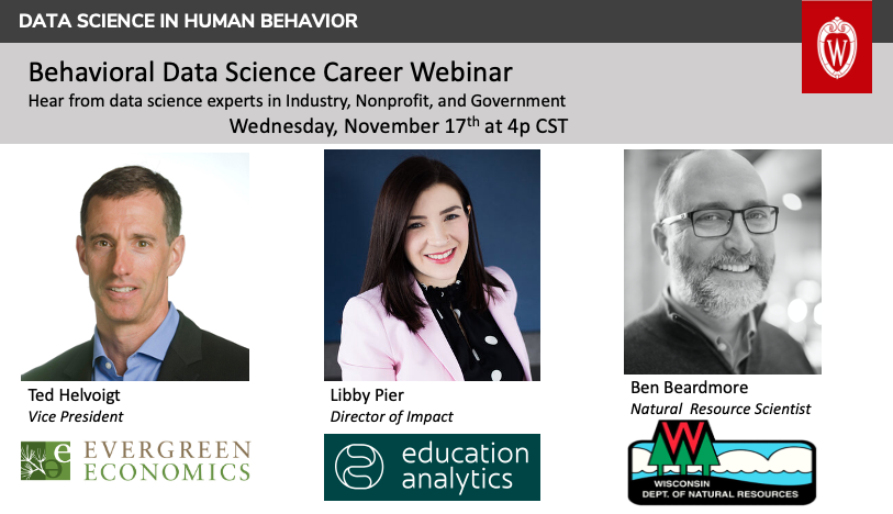 LUCID_wi's tweet photo. Join this career webinar to hear from experts regarding how behavioral data science is used in the wild. Register here: https://t.co/dDyu9qKtLL https://t.co/Xbg0kuwK5W