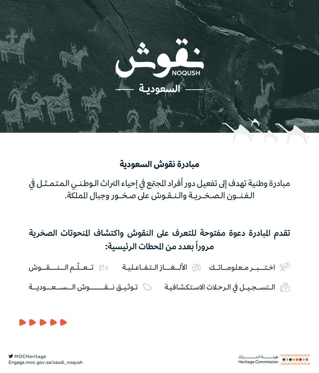 مبادرة #نقوش_السعودية نحو تفعيل دور أفراد المجتمع في إحياء التراث الوطني. 

#هيئة_التراث