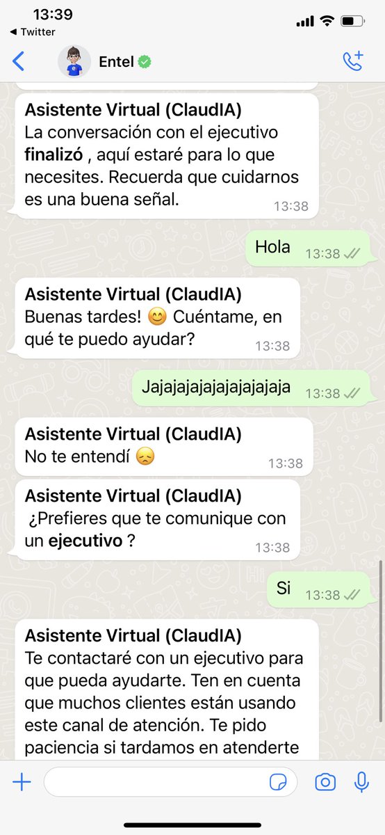 hsotoh's tweet photo. @entel_ayuda Eres la misma claudia que me está haciendo perder el tiempo? https://t.co/no5g5pGRWD
