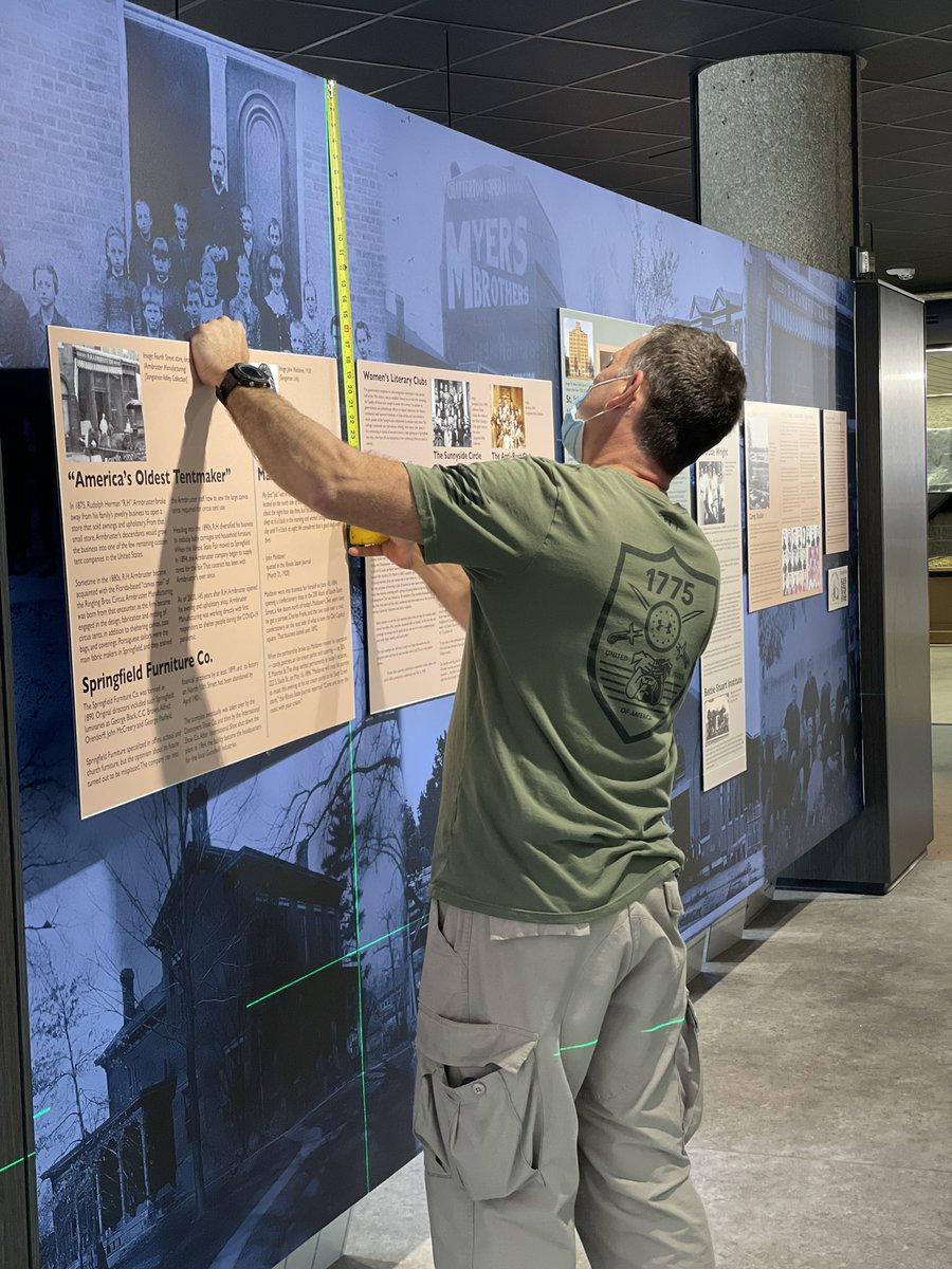 Labels are going up for our new exhibit “Sangamo Country:200 Years of Sangamon County” opening Monday, November 15th! #newexhibit #200together #MySE #localhistory #UISedu