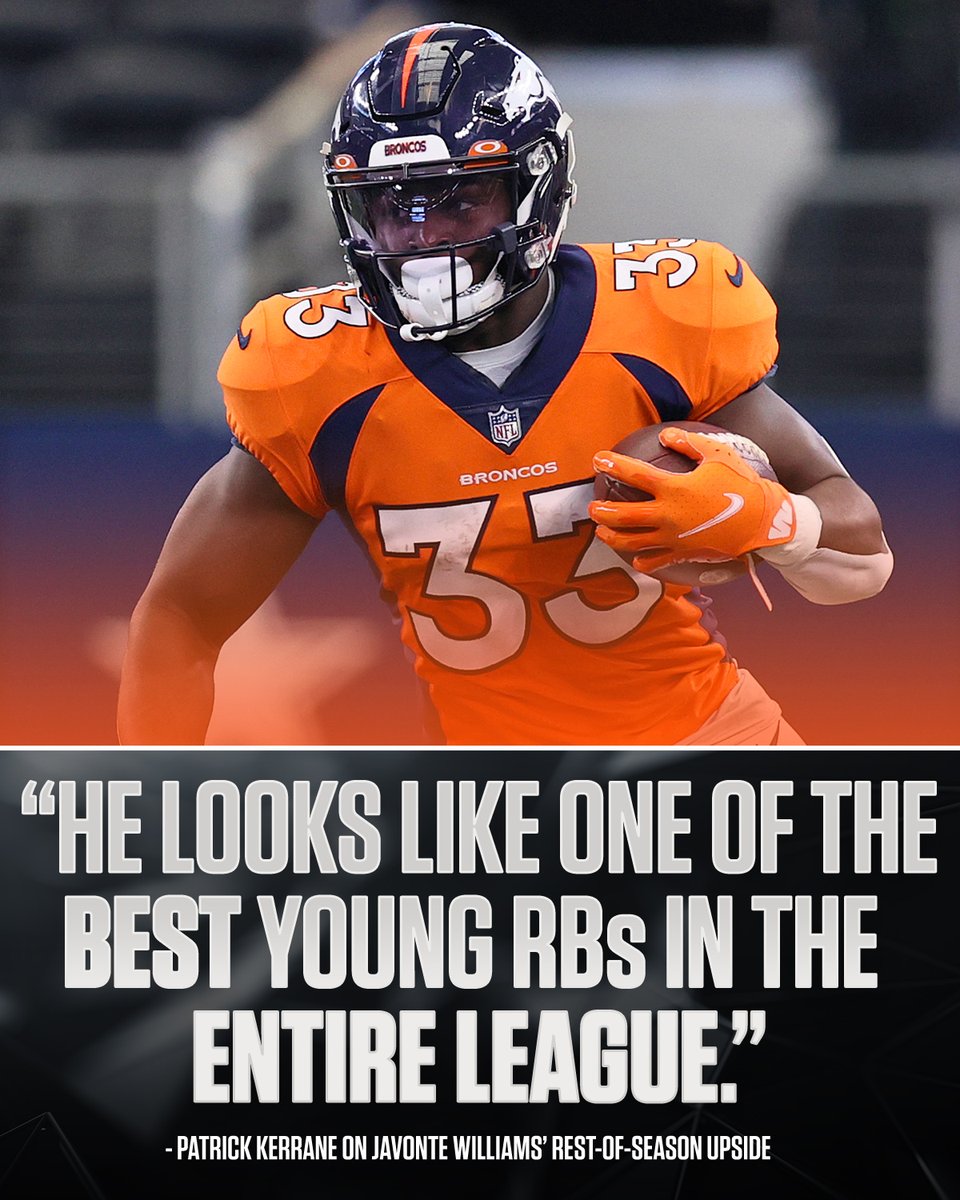 rotoworld_fb's tweet photo. Where will Javonte Williams finish among all fantasy RBs? 🤔

Get @PatKerrane's thoughts in the Week 10 preview: https://t.co/7qUs5nY4mW https://t.co/ft2JWcJ3BI