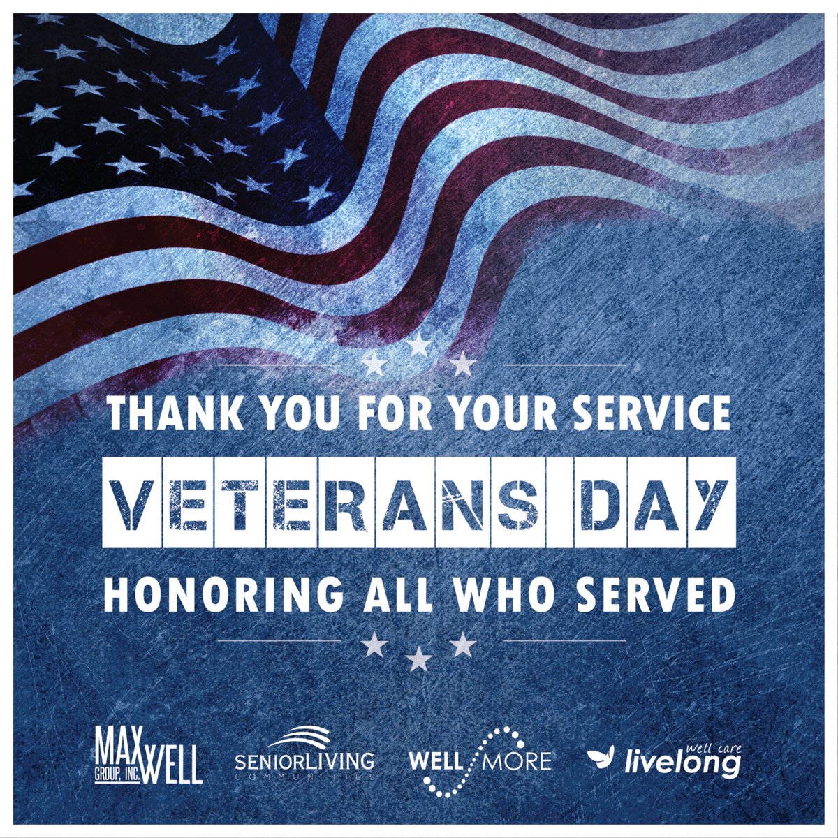 senior_living's tweet photo. We are grateful for the brave men and women who have served in the U.S. Armed Forces. 🇺🇸 Today and every day, we thank our Veterans for their service. #PeopleFirstAlways https://t.co/M4qfLfXBxK
