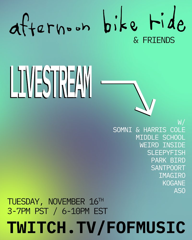 next tuesday 💚

featuring our first full live performance as well as sets from our friends and collaborators 

see y’all in the chat 🌐