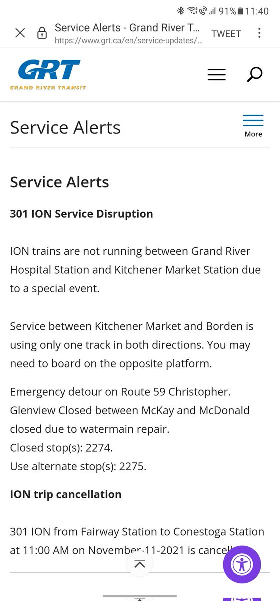not_taylorx's tweet photo. So whenever #IONLRT has a service disruption, there is a huge service weakness exposed. There are essentially no track crossovers between Uptown Waterloo and south of Downtown Kitchener meaning the whole of Downtown Kitchener gets no service. https://t.co/Dut78fJxWn