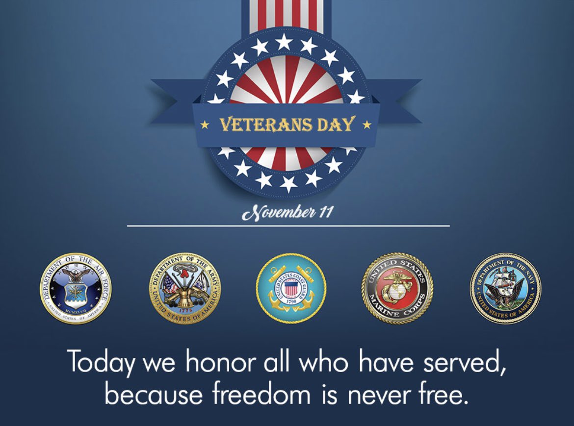 HIAToday's tweet photo. Today we pause, to honor all the men &amp; women who sacrifice so much to serve our great country.  We are thankful for your service &amp; wish those who are currently serving or have served in our military a Happy Veteran's Day 🇺🇸  

#VereransDay2021
#veteransupport https://t.co/c81vcdvOkA