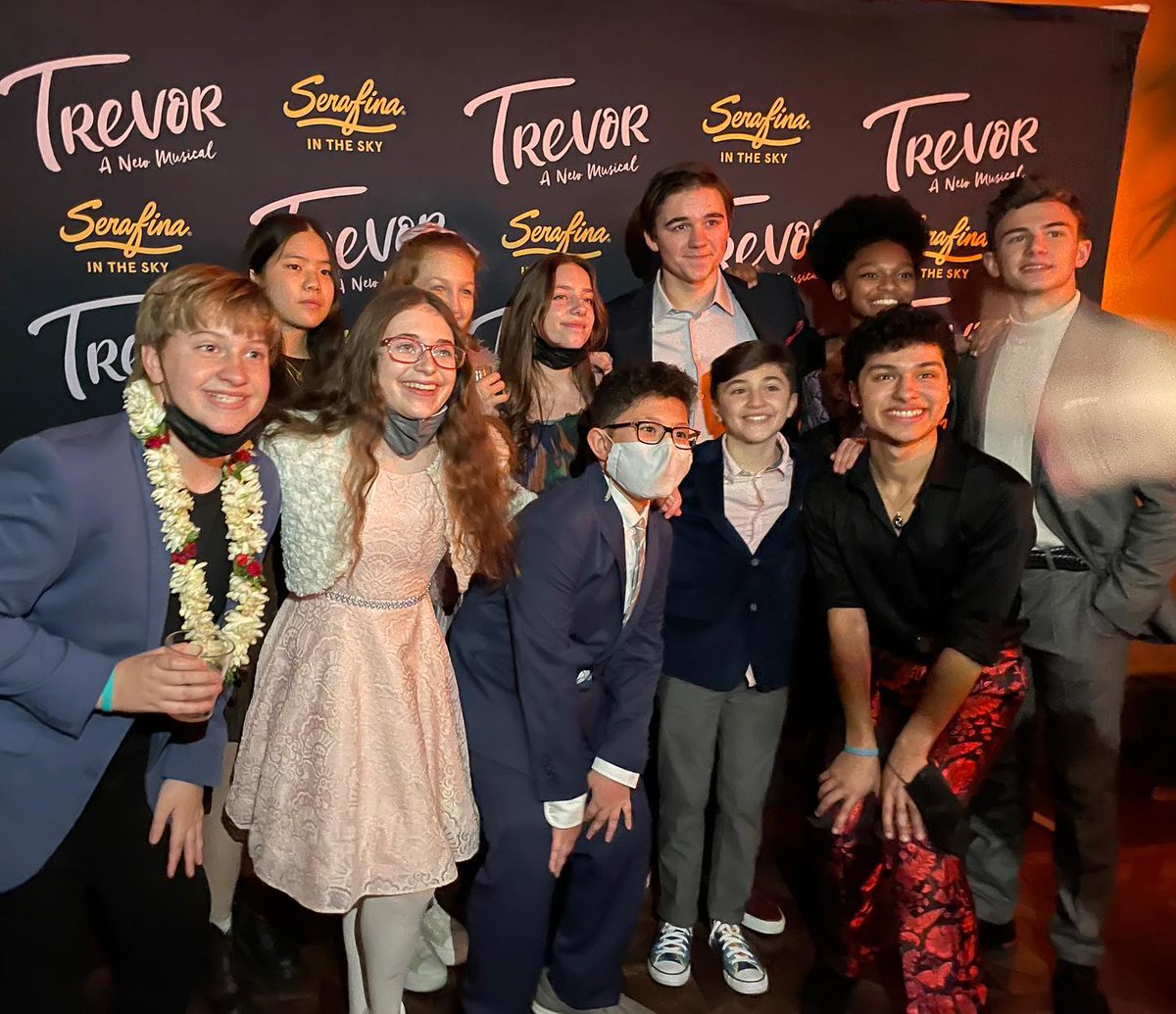 AlyssaEmMarvin's tweet photo. Oh what a night!  I love these people in this company more  than words can say and I am so proud to be a part of this Incredible show!  Last night’s opening is a night I will never forget! 

#onwiththeshow #trevormusical #trevorthemusical #openingnight #openingnightparty trevorm https://t.co/LcMhhHPjba