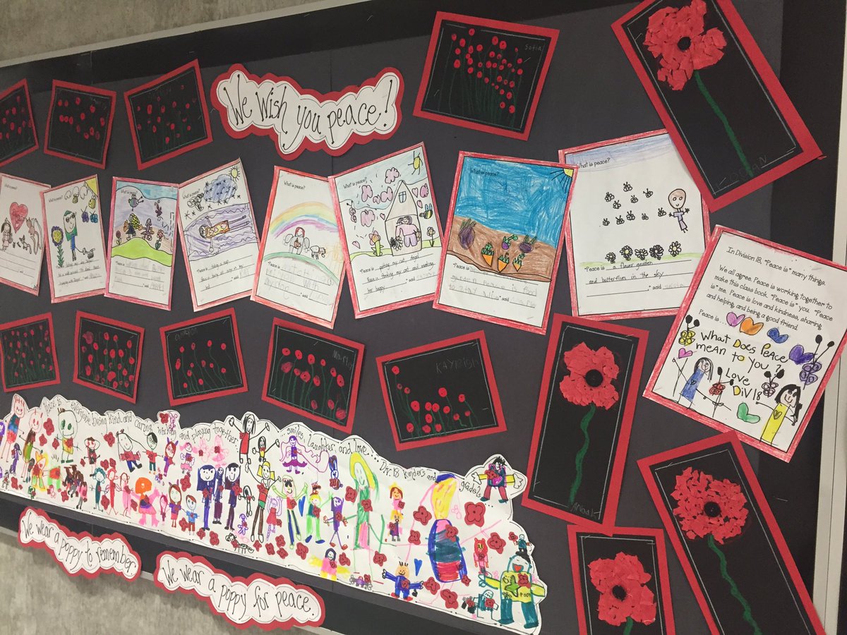 We wish you peace. <a href="/MaddaughSD36/">Maddaugh Elementary</a> k/1 <a href="/Surrey_Schools/">Surrey Schools</a> #peaceis #wallstory #poppies