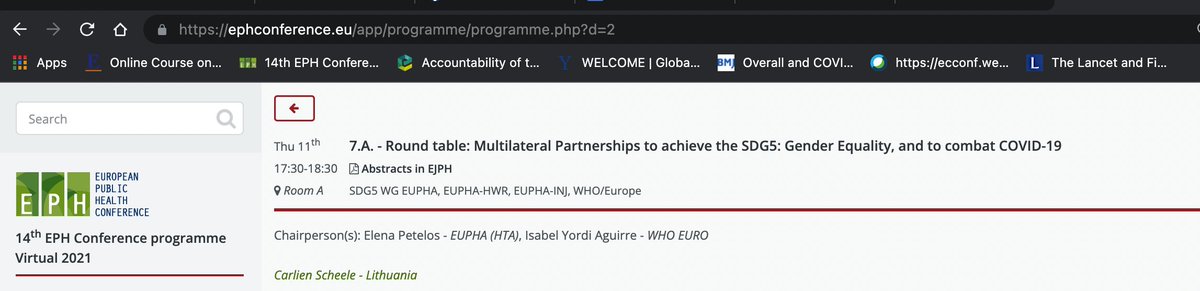 @EUPHActs #SDG5-WG+@WHO_Europe hold an #SDG5 RT-7.A in #EPH2021 to discuss #multilateralism #genderequality+#COVID19 with @UN_Women @eurogender+colleagues from the field academic.oup.com/eurpub/article…+ eupha.org/working-group-… @mpapadakaki @v_vivilaki @DrLorenaDini @chronaki @kgapo