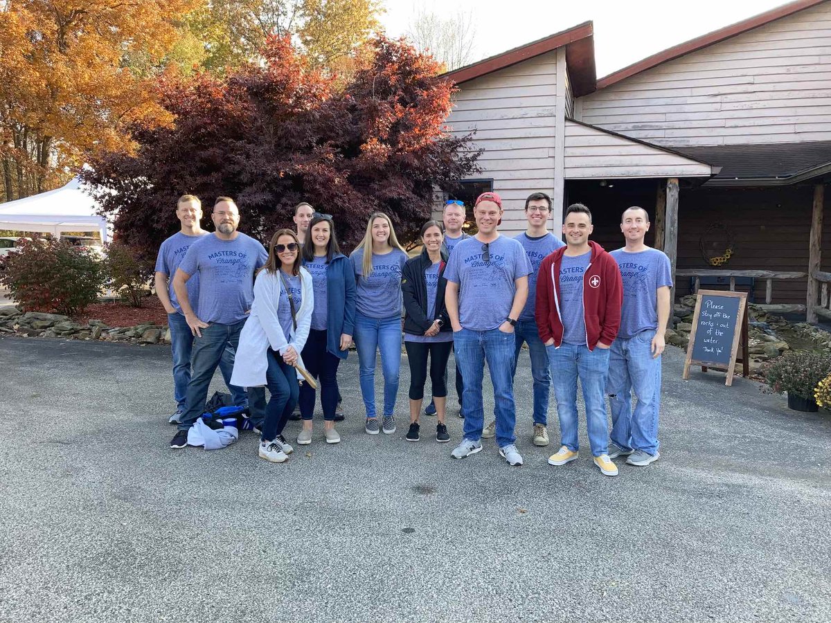 Vimarc's tweet photo. The Vimarc team had a blast helping out with some fresh exterior paint at Jacob’s Well in Southern Indiana this week! Thanks to @MetroUnitedWay  for creating the connection. We’re proud to be #MastersofChange! #AgencyPride #VimarcInspiration https://t.co/TtJK1d2taZ