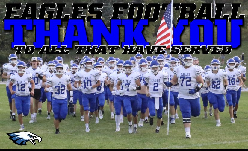U_EagleFootball's tweet photo. To all those who have served and those who continue to serve, we thank you!  Happy Veterans Day!  🇺🇸 https://t.co/sTnrcgwZDq