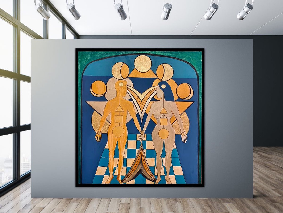 cerengogebakan's tweet photo. ~Art by me🤗🌻
Telepathy🔗, Mixed Media On Canvas, 140x150cm, 2021 #gold #silver #bronze #methal https://t.co/p656MTAzL1