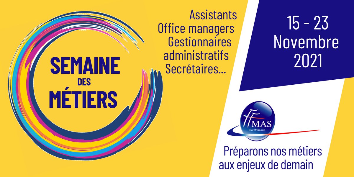 Découvrez le programme complet de la semaine des métiers du 15 au 23 novembre !
#SMA2021 #officemanager #assistante  #outilscollaboratifs #RSE #cybermenace
ffmas.com/programme-8eme…