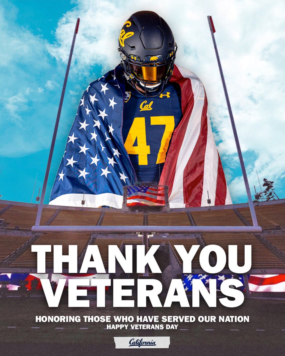 CalFootball's tweet photo. To those that serve and have served our nation, we thank you. 

Happy Veterans Day. #GoBears https://t.co/ySfsxmdxwB