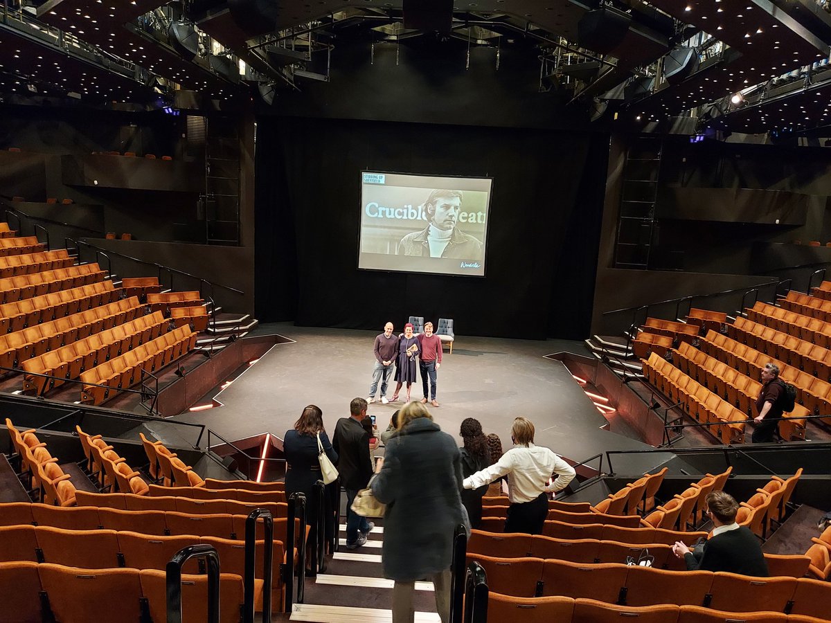 SHUPerformance's tweet photo. Great to hear the story of the building of the Crucible, told on the iconic stage @crucibletheatre @Wordville #CrucibleAt50 https://t.co/1wdgXaiVBt