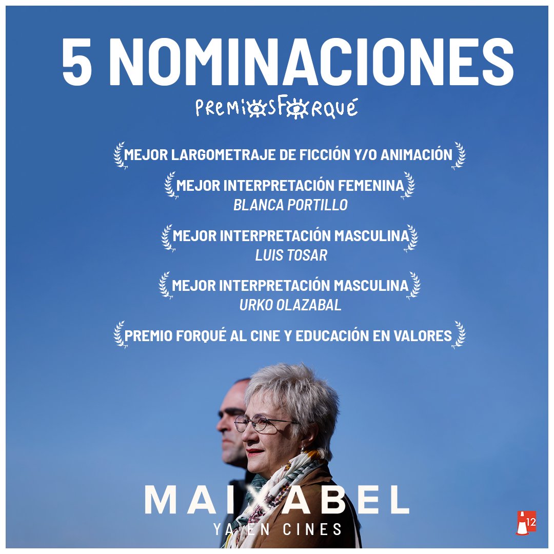 SoyNevenka's tweet photo. ¡#Maixabel de Icíar Bollaín obtiene 5 nominaciones en los Premios Forqué, convirtiéndose en la película con más nominaciones!✨
¡GRACIAS y enhorabuena a todxs los nominadxs!🤍

#27Forqué https://t.co/tQIiODoQgR