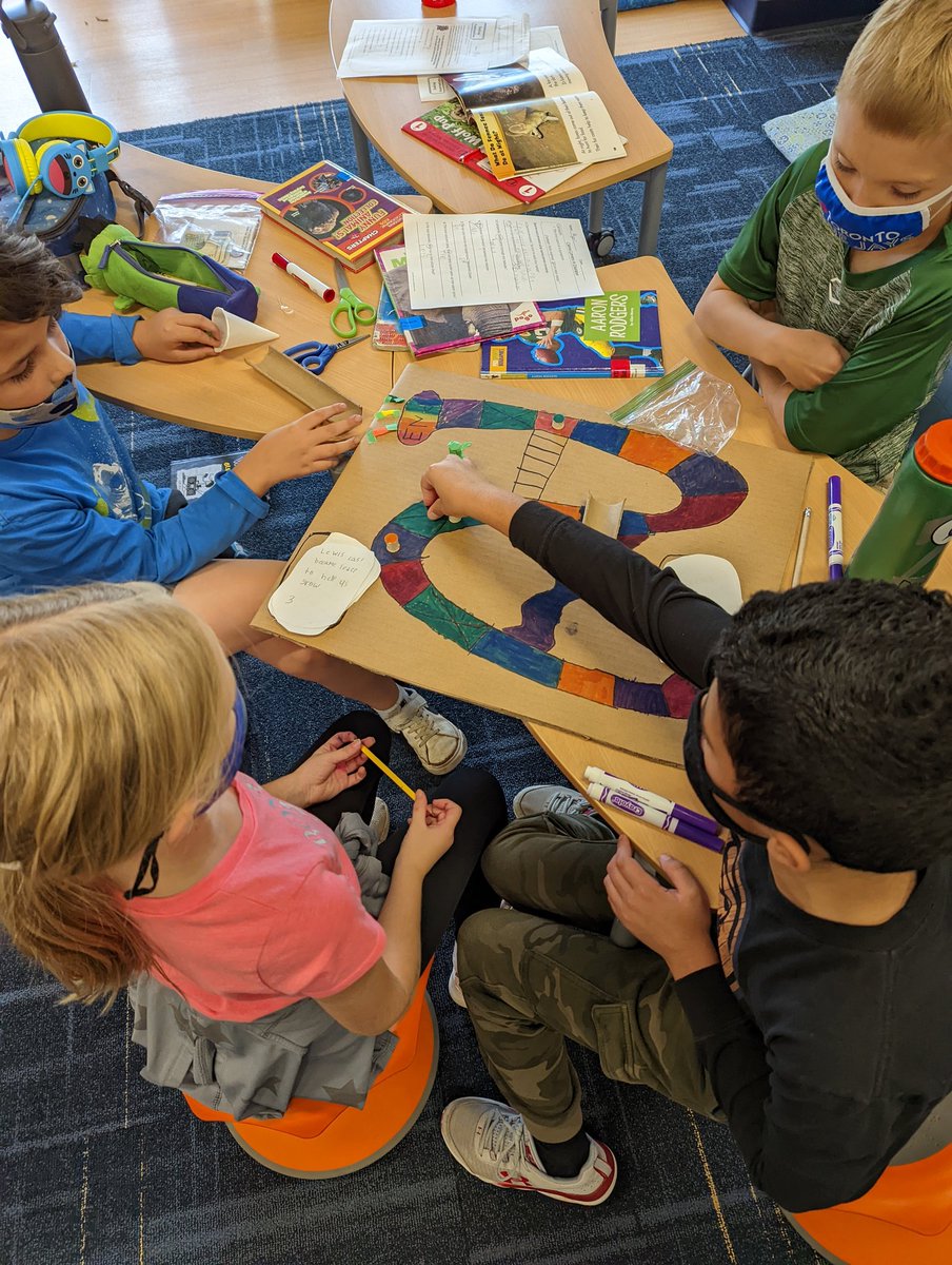 Mrs_Schoeff's tweet photo. Creating boardgames to show how Michigan became a state! #SASCompass https://t.co/omeDckvwiR