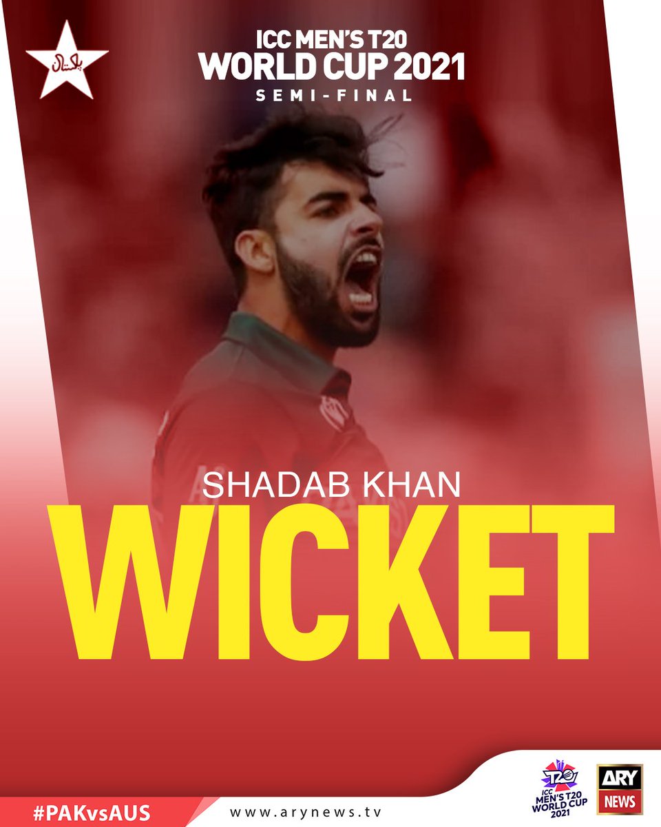 ram_meghwar's tweet photo. WICKET! Shadab removes Warner at 49
#Pakistan
#Shadab #PAKvAUS #semifinal  #ICCT20WorldCup https://t.co/4vDZME1kLV