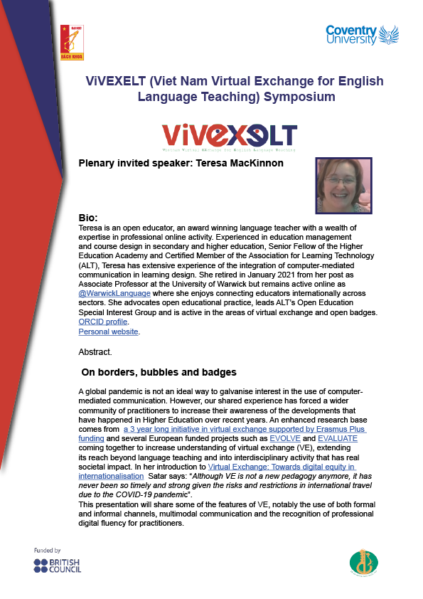 ViVEXELT (Viet Nam Virtual Exchange for English 
Language Teaching) Symposium