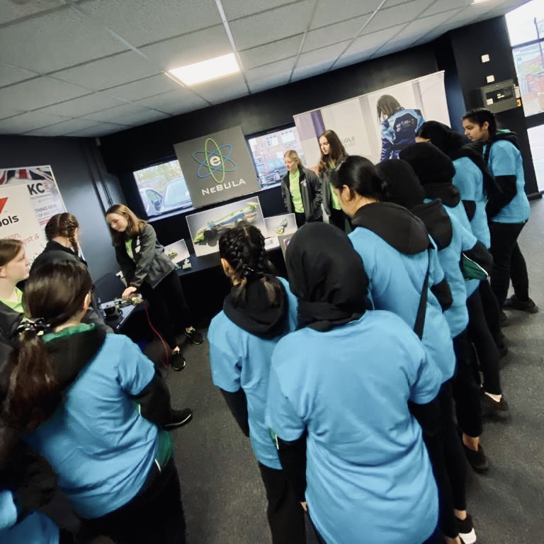 GirlsOnTrackUK's tweet photo. A big thanks to @RacingNebula from @SandhighDT and @f1inschoolsUK for coming along and being such brilliant female role models in #STEM.

#OurMotorsportUK https://t.co/7n9WVI2S32