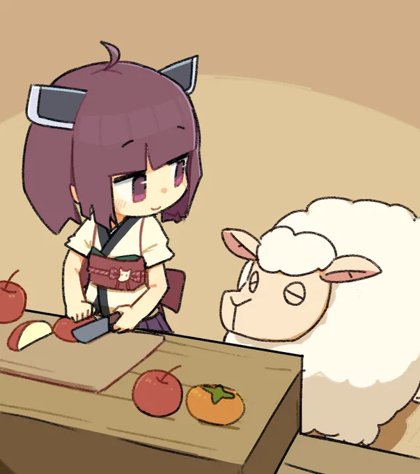 美味しそうな果物を見つけた羊🐑 