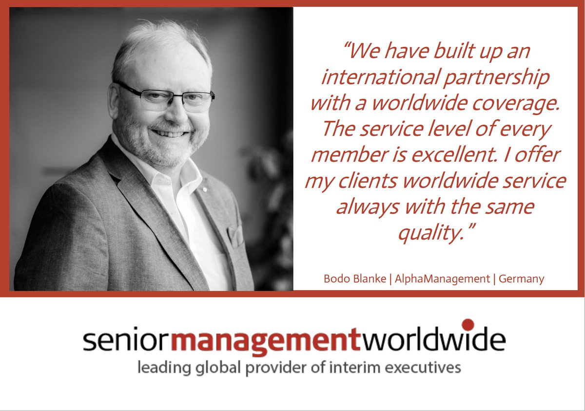 Partner in the spotlight! Who are the partners of SMW worldwide? Please meet our partner Bodo Blanke from Alphamanagement in Germany. #interim #interimmanagement